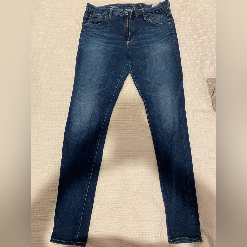 AG dark wash high rise skinny jeans - size 30